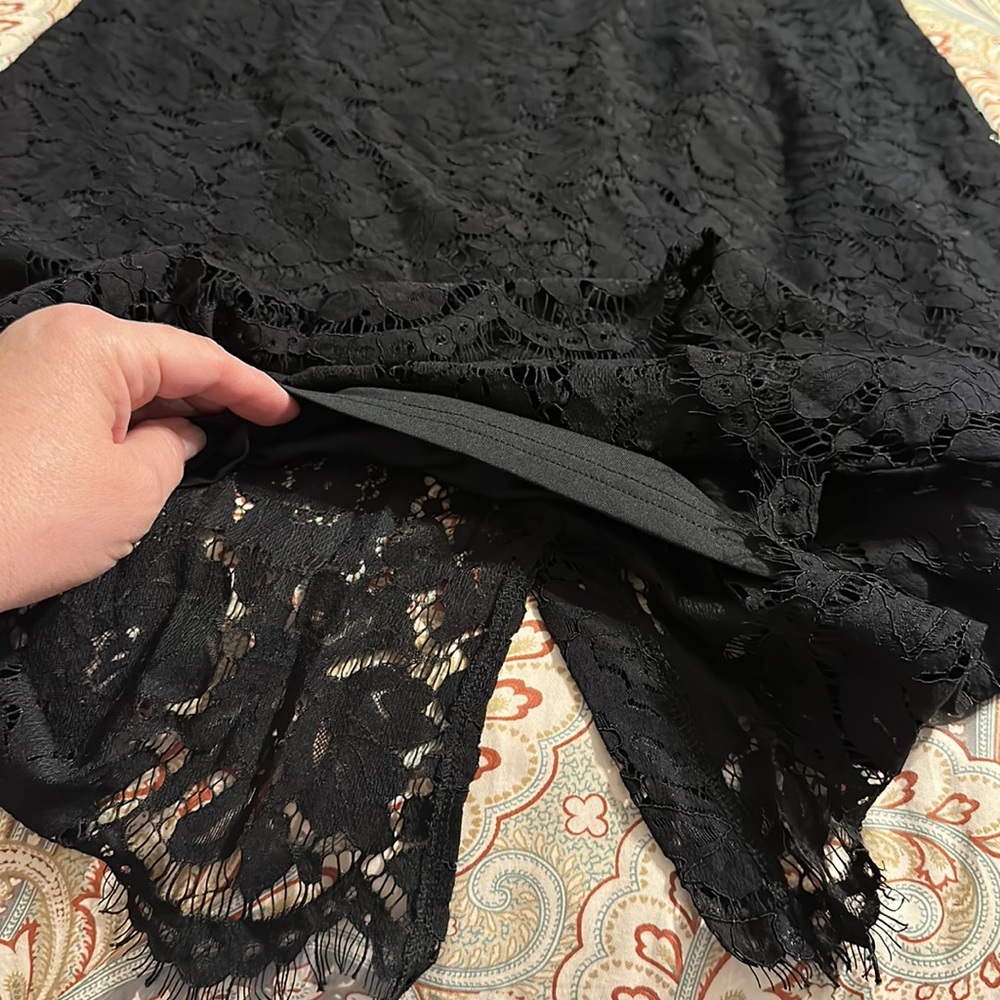NWT MEROKEETY Women's Sleeveless Lace Floral Cocktail Dress Crew Neck black L - Picture 11 of 13